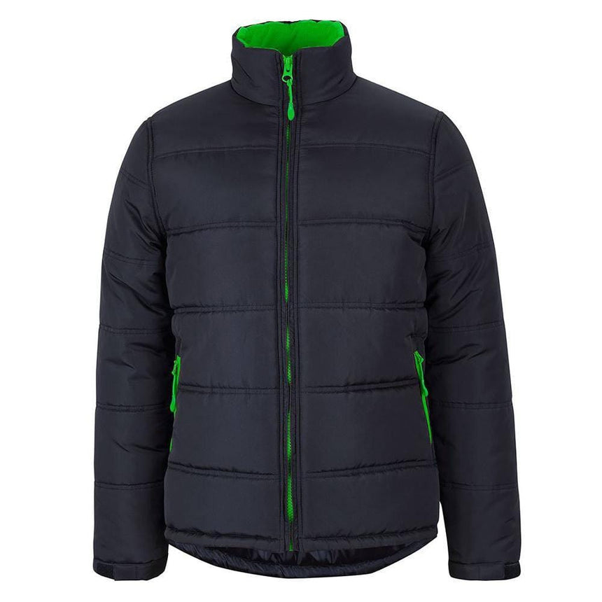 Puffer Contrast Jacket Jackets JB's Wear Black/Green 2XS 