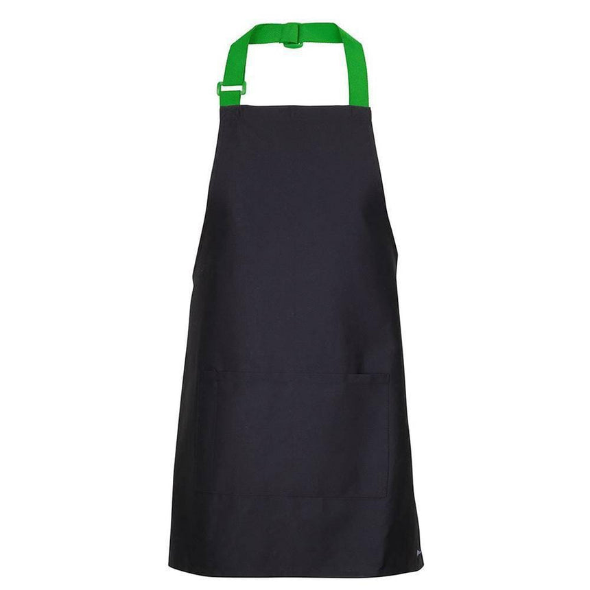 Apron With Colour Straps Aprons JB's Wear Black/Pea Green 65x71 