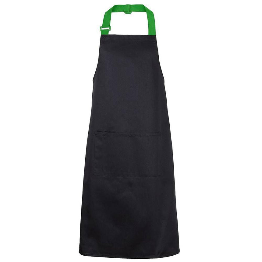 Apron With Colour Straps Aprons JB's Wear Black/Pea Green 86X93 