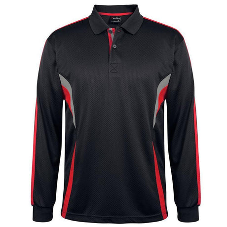 Podium Long Sleeve Cool Polo Polos JB's Wear BLACK/RED/GREY 2XS 