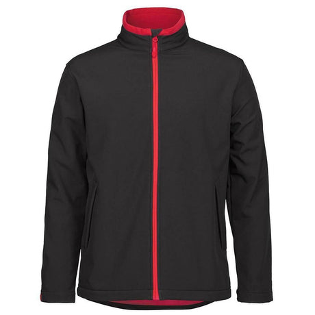 Podium Adults & Kids Water Resistant Softshell Jacket Jackets JB's Wear Black/Red S 