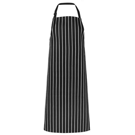 Bib Striped Apron With Pocket Aprons JB's Wear Black/White  