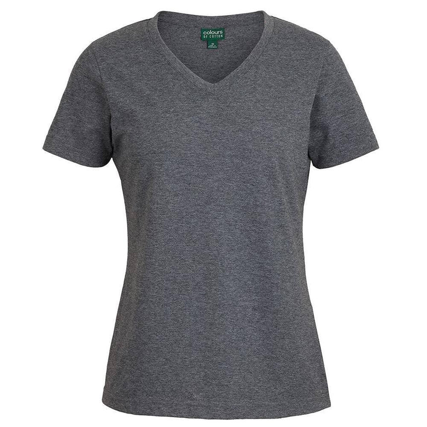 C of C Ladies V-Neck Tee T Shirts JB's Wear Charcoal Marle 8 