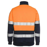 Hi Vis 1/2 Zip (D+N) Fleecy Sweat With Reflective Tape Sweaters JB's Wear   