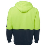 Hi Vis Full Zip Fleecy Hoodie Hoodies JB's Wear   