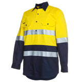 Hi Vis L/S (D+N) 190G Close Front Shirt Shirts JB's Wear