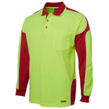 Hi Vis Long Sleeve Arm Panel Polo Polos JB's Wear   