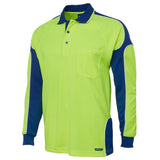 Hi Vis Long Sleeve Arm Panel Polo Polos JB's Wear   