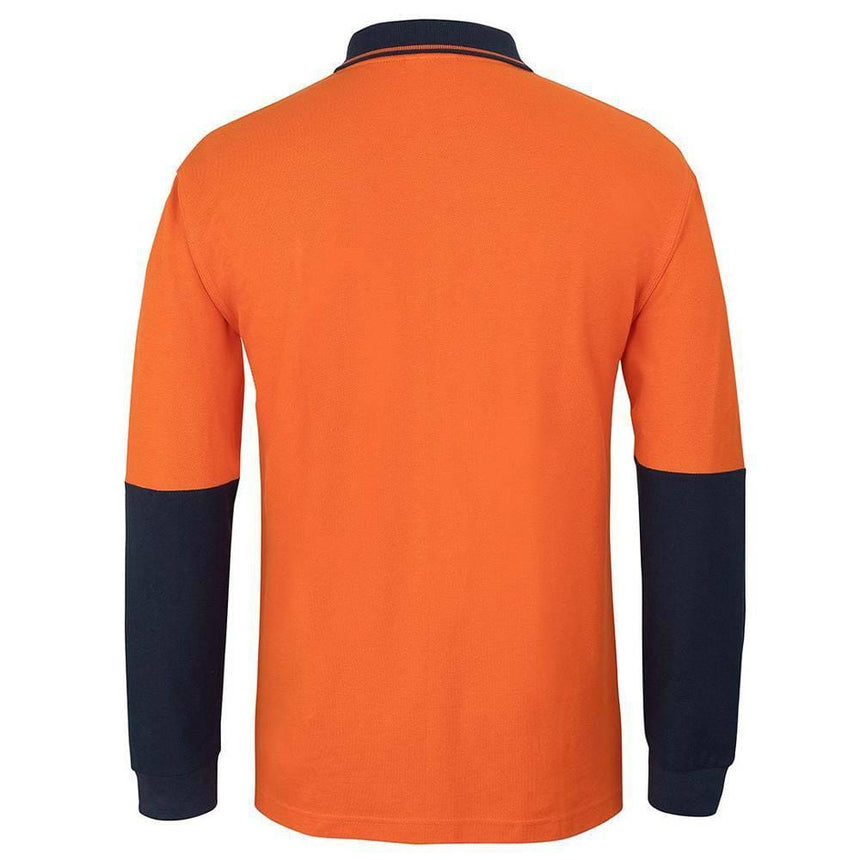 Hi Vis Long Sleeve Cotton Polo Polos JB's Wear   