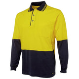 Hi Vis Long Sleeve Cotton Polo Polos JB's Wear   