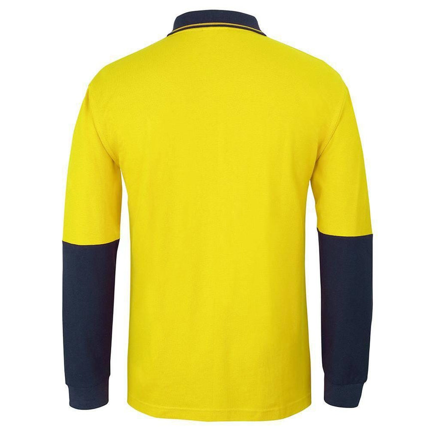 Hi Vis Long Sleeve Cotton Polo Polos JB's Wear   