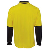 Hi Vis Long Sleeve Cotton Polo Polos JB's Wear   