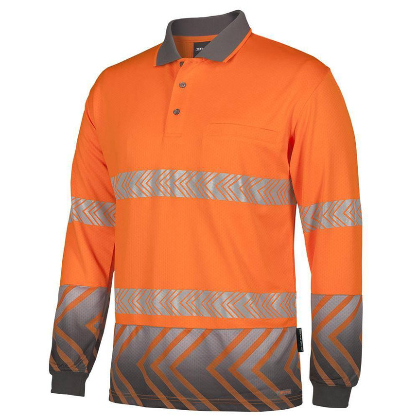 Hi Vis Long Sleeve Taped Polo Polos JB's Wear   