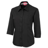 Ladies Contrast Placket 3/4 Shirt Shirts JB's Wear