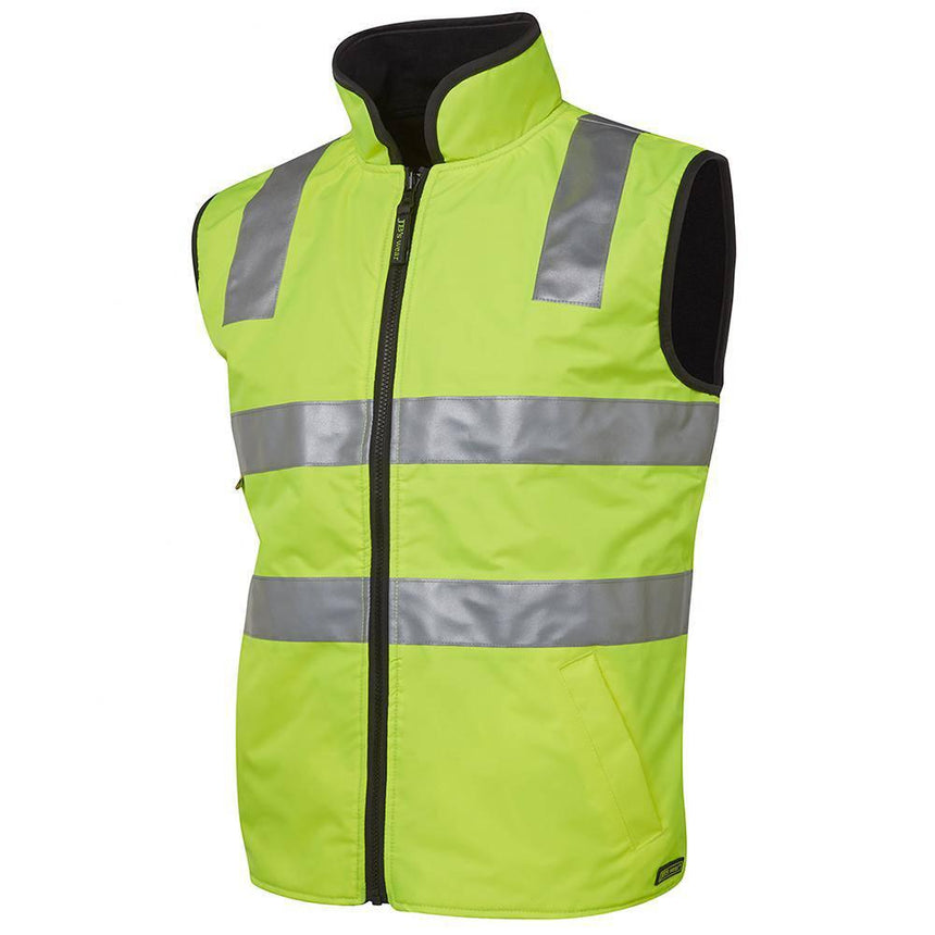 Hi Vis (D+N) Reversible Vest Vests JB's Wear Lime/Black 2XS 