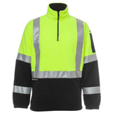 Hi Vis (D+N) H Pattern Biomotion 1/2 Zip Polar Fleece Sweaters JB's Wear Lime/Black S 