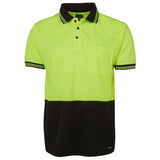 Hi Vis Short Sleeve Traditional Polo Polos JB's Wear Lime/Black S 