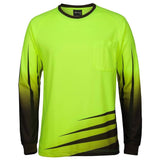 Hi Vis Long Sleeve Rippa Sub Tee T Shirts JB's Wear Lime/Black XS 