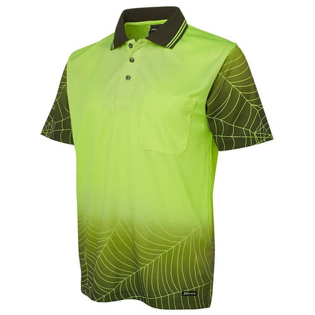 Hi Vis Short Sleeve Web Polo Polos JB's Wear Lime/Black XS 