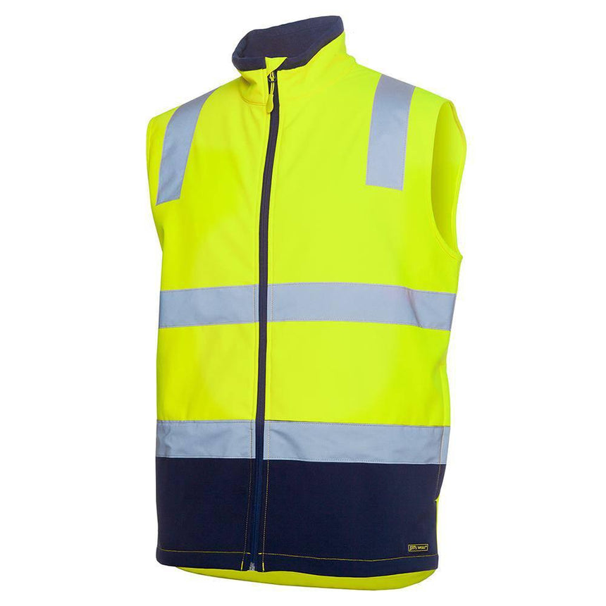 Hi Vis |D+N| Water Resistant Softshell Vest Vests JB's Wear Lime/Charcoal XS 