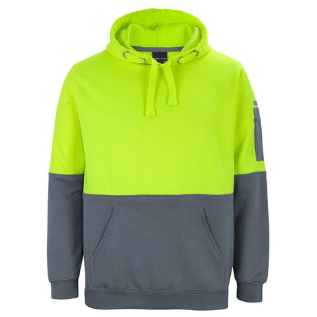 Hi Vis Pull Over Hoodie Hoodies JB's Wear Lime/Charcoal XS 