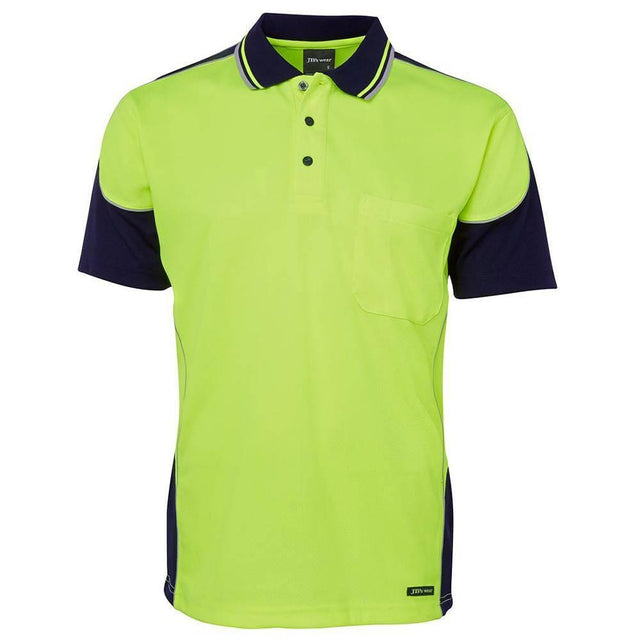 Hi Vis Short Sleeve Polo Polos JB's Wear Lime/Charcoal XS 