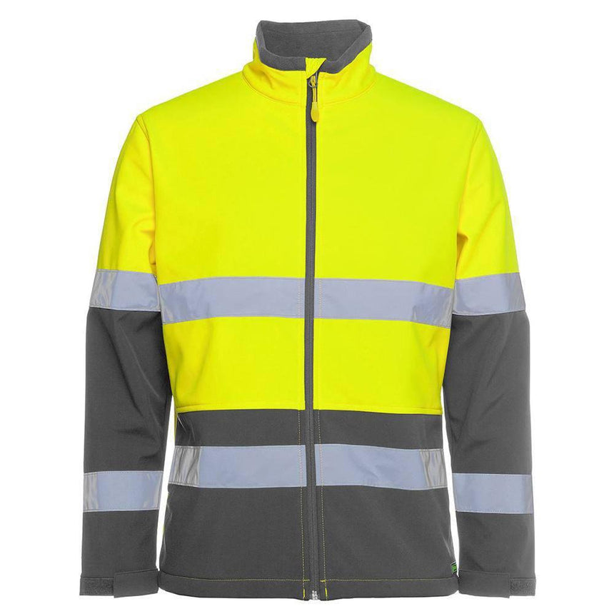 Ladies Hi Vis |D+N| Water Resistant Soft Jackets JB's Wear Lime/Charcoal XS 