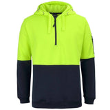 Hi Vis 1/2 Zip Hoodie Hoodies JB's Wear Lime/Navy 2XS 