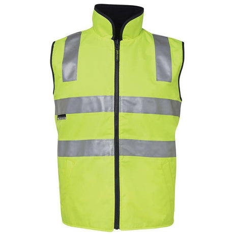 Hi Vis (D+N) Reversible Vest Vests JB's Wear Lime/Navy 2XS 