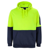 Hi Vis Pull Over Hoodie Hoodies JB's Wear Lime/Navy 2XS 