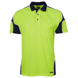 Hi Vis Short Sleeve Arm Panel Polo Polos JB's Wear Lime/Navy 2XS 