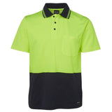 Hi Vis Short Sleeve Cotton Shirt Shirts JB's Wear Lime/Navy 2XS