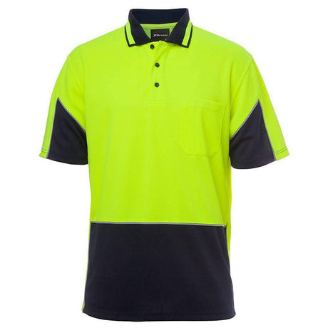 Hi Vis Short Sleeve Polo Polos JB's Wear Lime/Navy 2XS 