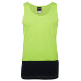 Hi Vis Traditional Singlet Singlets JB's Wear Lime/Navy 5XL 