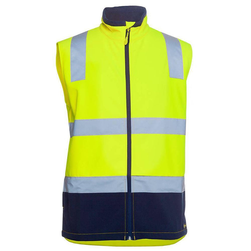 Hi Vis |D+N| Water Resistant Softshell Vest Vests JB's Wear Lime/Navy XS 