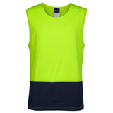 Hi Vis Muscle Top Singlets JB's Wear Lime/Navy XS 