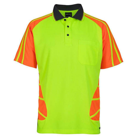 Hi Vis Short Sleeve Spider Polo Polos JB's Wear LIME/ORANGE XS 