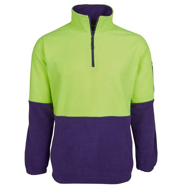 Hi Vis 1/2 Zip Polar Fleece Sweaters JB's Wear Lime/Purple S 