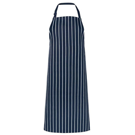 Bib Striped Apron With Pocket Aprons JB's Wear Navy/White  