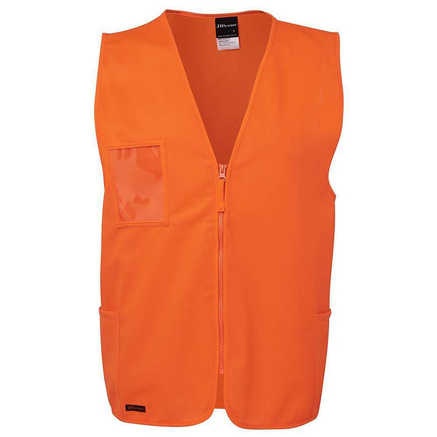 Hi Vis Zip Safety Vest Vests JB's Wear Orange 2XS 
