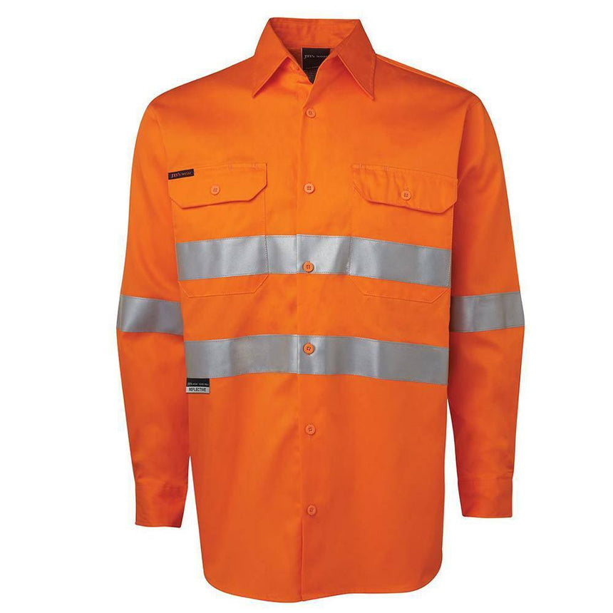 Hi Vis Long Sleeve Work Shirt Long Sleeve Shirts JB's Wear Orange 3XS 