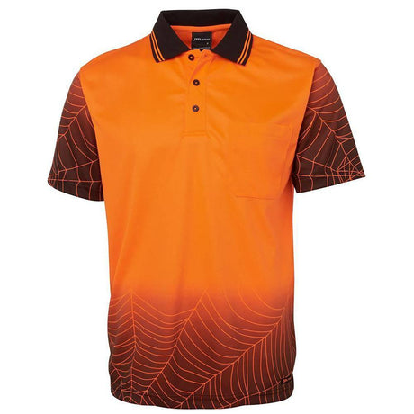 Hi Vis Short Sleeve Web Polo Polos JB's Wear Orange/Black XS 