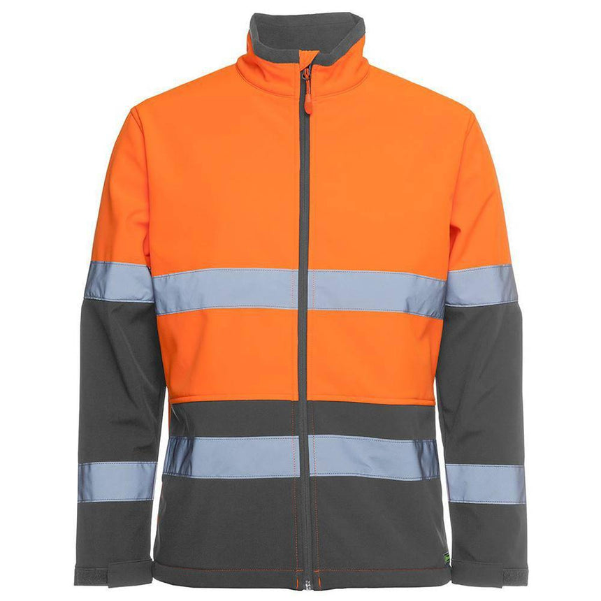 Ladies Hi Vis |D+N| Water Resistant Soft Jackets JB's Wear Orange/Characoal XS 
