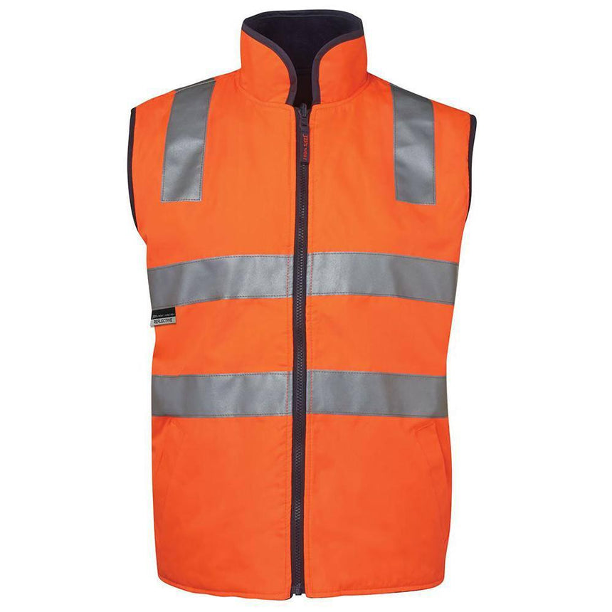 Hi Vis (D+N) Reversible Vest Vests JB's Wear Orange/Navy 2XS 