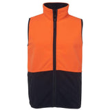 Hi Vis Polar Vest Vests JB's Wear Orange/Navy 2XS 