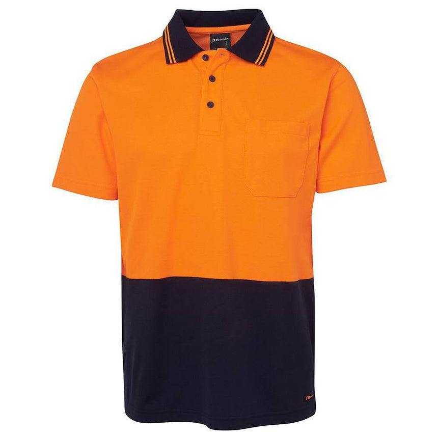 Hi Vis Short Sleeve Cotton Shirt Short Sleeve Shirts JB's Wear Orange/Navy 2XS 
