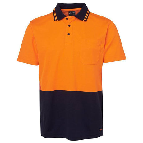 Hi Vis Short Sleeve Cotton Shirt Shirts JB's Wear Orange/Navy 2XS