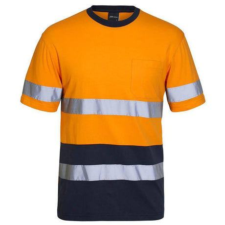 Cotton T-Shirt With Tape T Shirts JB's Wear Orange/Navy XS 