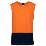 Hi Vis Muscle Top Singlets JB's Wear Orange/Navy XS 