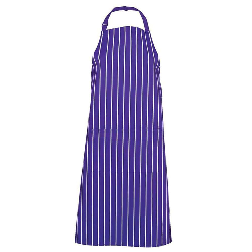 Bib Striped Apron With Pocket Aprons JB's Wear Purple/White  